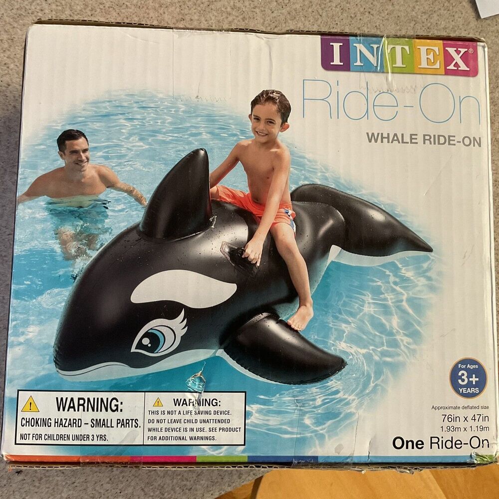 NEW IN BOX Intex Whale Water Float Kid Ride-On Toy Blow Up Pool Inflatable 76x47